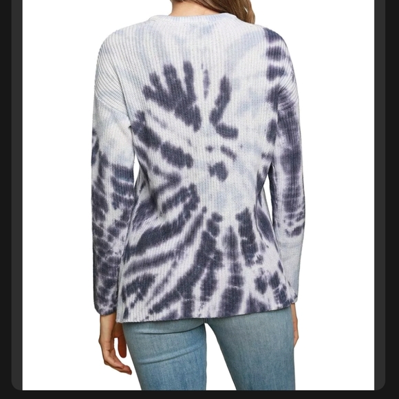 Belldini Blue Tie Dye Sweater Pullover Long Sleeve Knit Nordstrom New Women’s - Picture 2 of 9